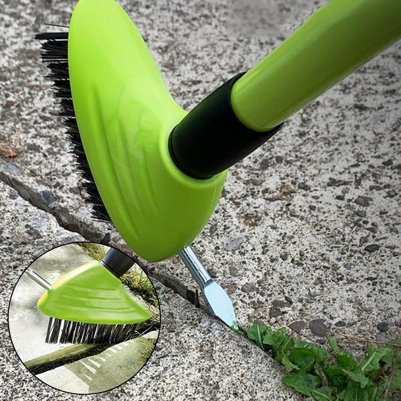 3-in-1 weed brush combo set with triangular heads, flat brush and detachable handle