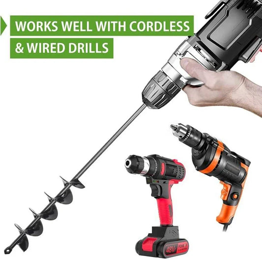 Garden auger drill bit spiral planting tool