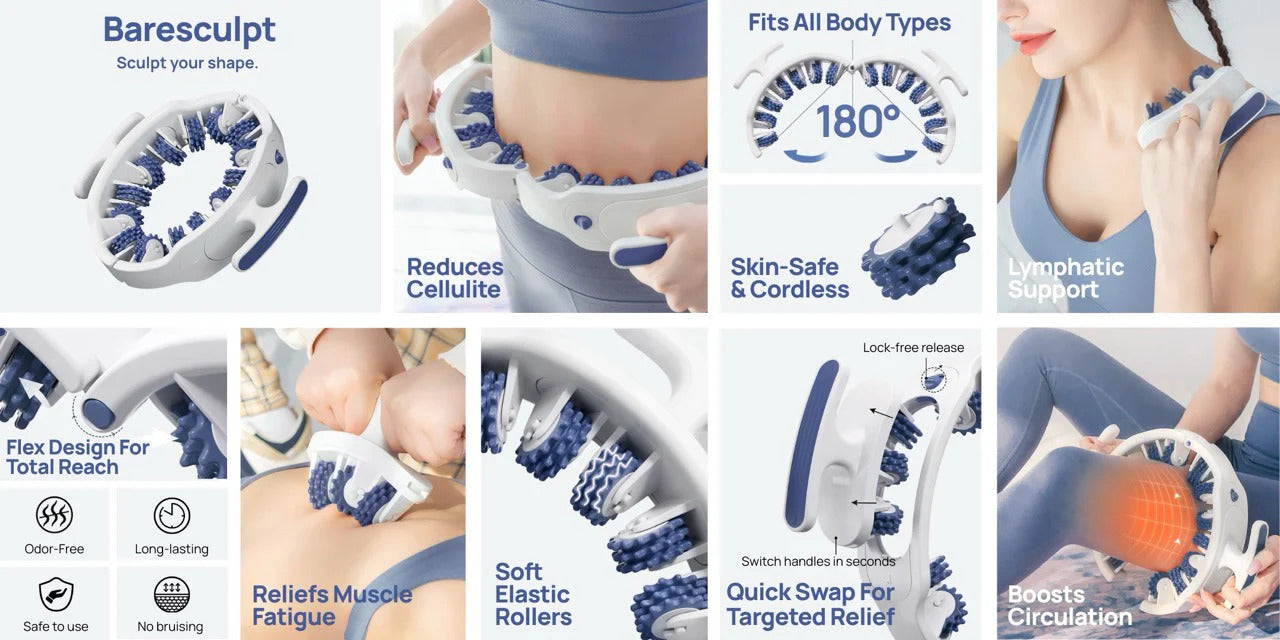 Cellulite Massage Roller for Body Contouring, Lymphatic Drainage & Toning | Zenca