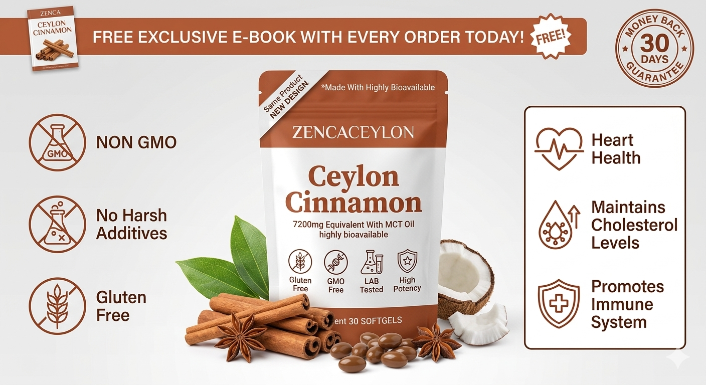 Ceylon Cinnamon Supplement for Blood Sugar Support & Metabolism | Zenca