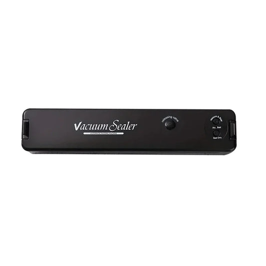 Food saver vacuum sealer machine sealing a bag of fresh food