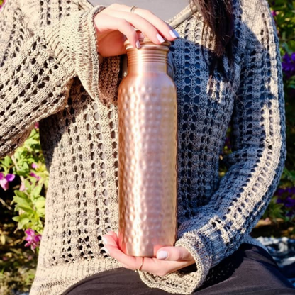 Hammered Copper Water Bottle, Ayurvedic Health & Antioxidant Benefits | Zenca