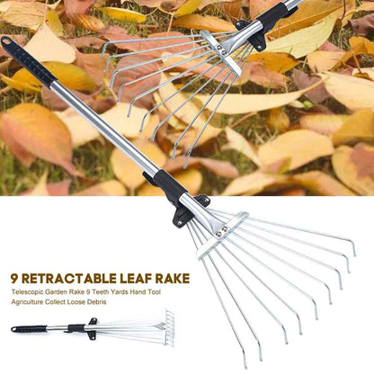 Nine tine stainless steel rake head