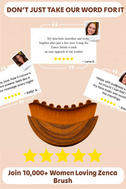 Dry Face Brush for Gentle Exfoliation, Lymphatic Drainage & Glowing Skin | Zenca