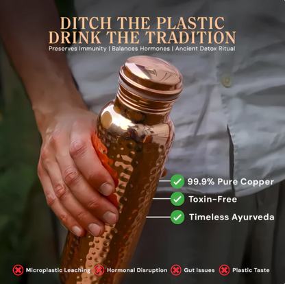 Hammered Copper Water Bottle, Ayurvedic Health & Antioxidant Benefits | Zenca