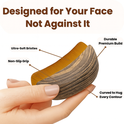 Dry Face Brush for Gentle Exfoliation, Lymphatic Drainage & Glowing Skin | Zenca
