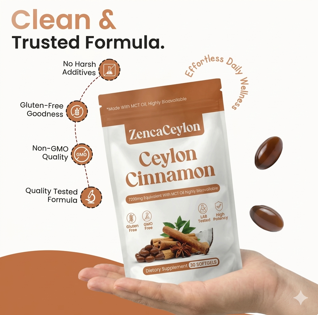 Ceylon Cinnamon Supplement for Blood Sugar Support & Metabolism | Zenca